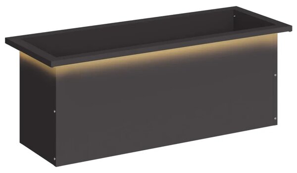 Vrtna posuda za sadnju s LED svjetlom Crna 30 x 80 x 30 cm - Crna 30 x 80 x 30 cm 1