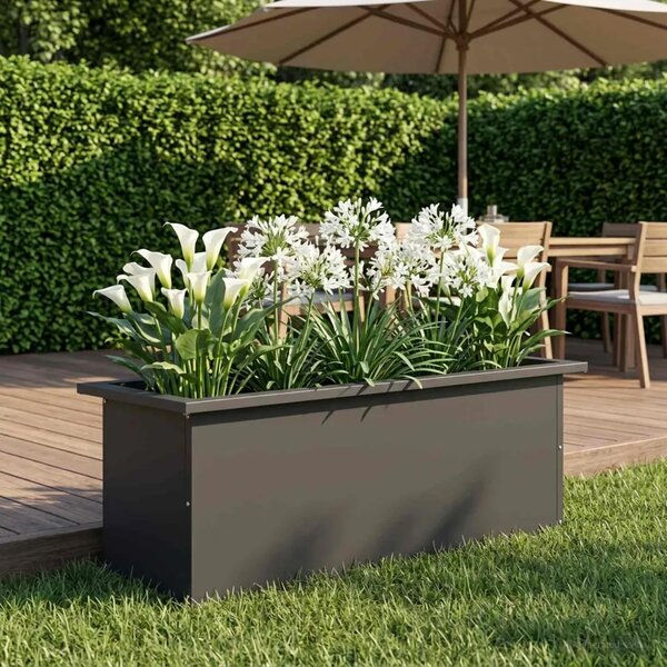 Vrtna posuda za sadnju s LED svjetlom Crna 30 x 80 x 30 cm - Crna 30 x 80 x 30 cm 1