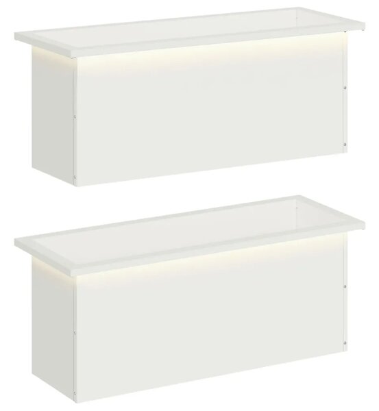 Vrtna posuda za sadnju s LED svjetlom 2 kom. Bijela - Bijela 30 x 80 x 30 cm 2