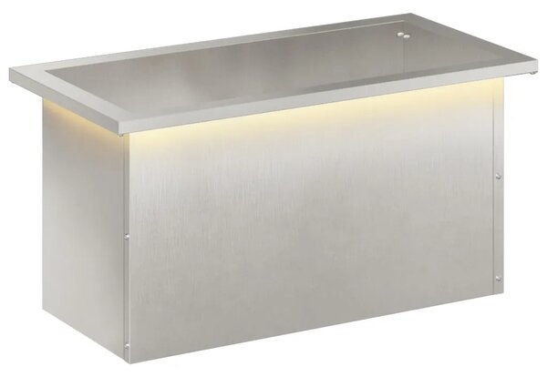 Vrtna posuda za sadnju s LED svjetlom Srebrna 30 x 60 x 30 cm - Nehrđajući čelik 30 x 60 x 30 cm 1