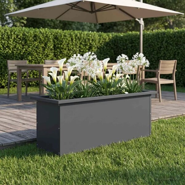 Vrtna posuda za sadnju s LED svjetlom Antracit 30 x 80 x 30 cm - Antracit 30 x 80 x 30 cm 1