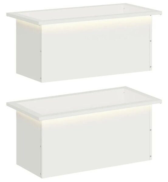 Vrtna posuda za sadnju s LED svjetlom 2 kom. Bijela - Bijela 30 x 60 x 30 cm 2