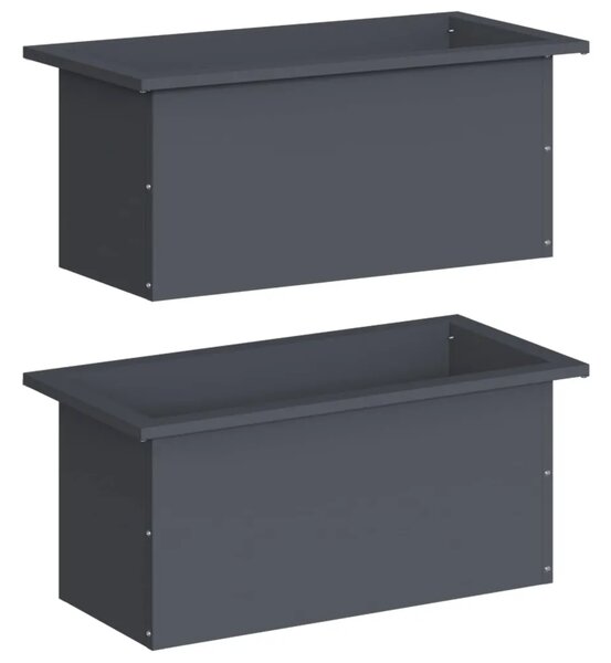 Vrtna posuda za sadnju s LED svjetlom 2 kom. Antracit - Antracit 30 x 60 x 30 cm 2
