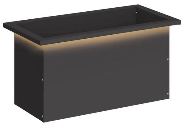 Vrtna posuda za sadnju s LED svjetlom Crna 30 x 60 x 30 cm - Crna 30 x 60 x 30 cm 1