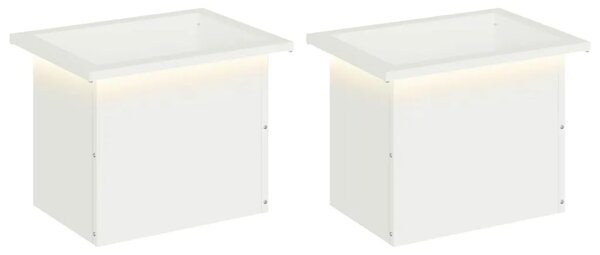 Vrtna posuda za sadnju s LED svjetlom 2 kom. Bijela - Bijela 30 x 40 x 30 cm 2