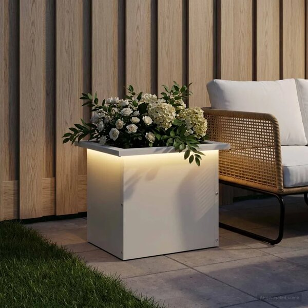 Vrtna posuda za sadnju s LED svjetlom Bijela 30 x 40 x 30 cm - Bijela 30 x 40 x 30 cm 1