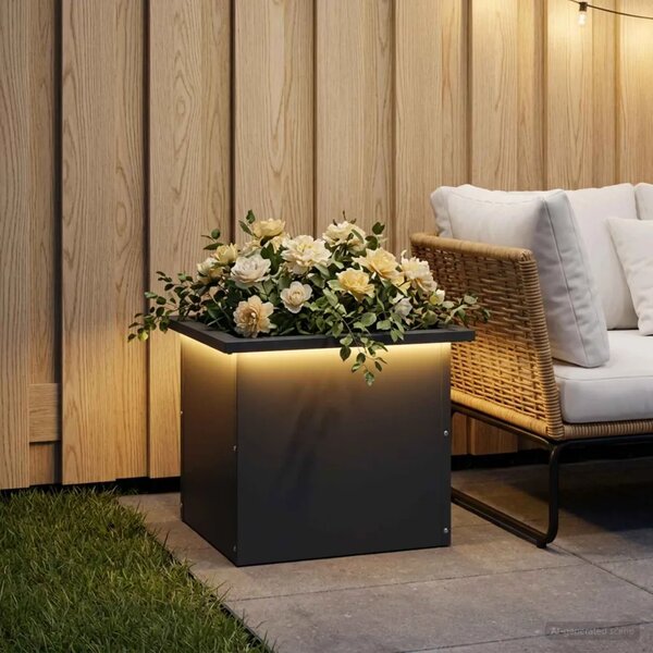 Vrtna posuda za sadnju s LED svjetlom Antracit 30 x 40 x 30 cm - Antracit 30 x 40 x 30 cm 1