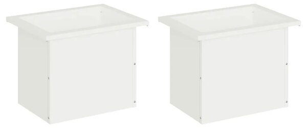 Vrtna posuda za sadnju s LED svjetlom 2 kom. Bijela - Bijela 30 x 40 x 30 cm 2