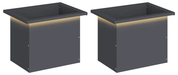 Vrtna posuda za sadnju s LED svjetlom 2 kom. Antracit - Antracit 30 x 40 x 30 cm 2