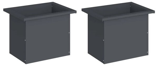 Vrtna posuda za sadnju s LED svjetlom 2 kom. Antracit - Antracit 30 x 40 x 30 cm 2