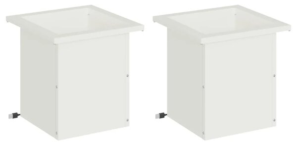 Vrtna posuda za sadnju s LED svjetlom 2 kom. Bijela - Bijela 30 x 30 x 30 cm 2