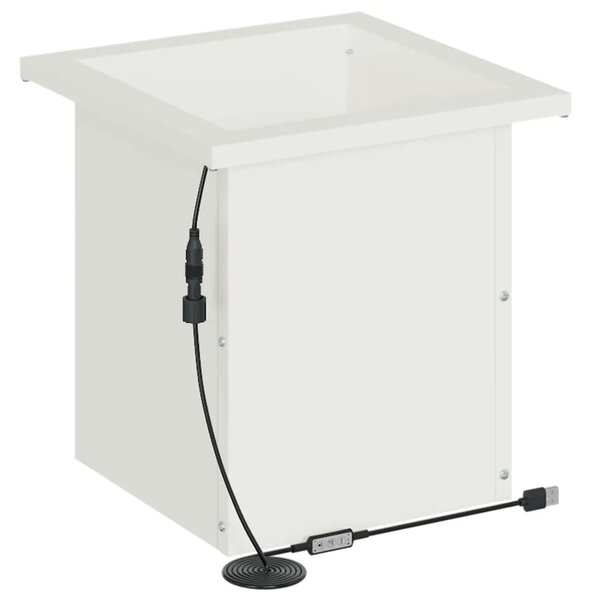 Vrtna posuda za sadnju s LED svjetlom 2 kom. Bijela - Bijela 30 x 30 x 30 cm 2