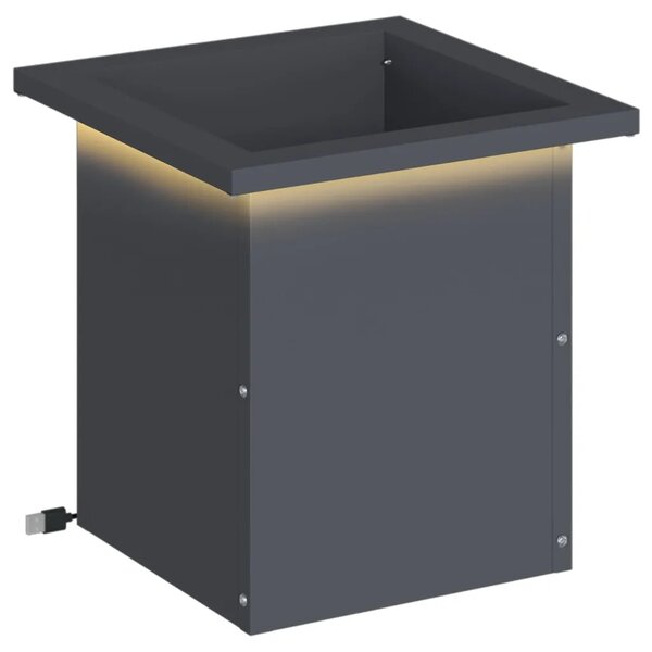 Vrtna posuda za sadnju s LED svjetlom Antracit 30 x 30 x 30 cm - Antracit 30 x 30 x 30 cm 1