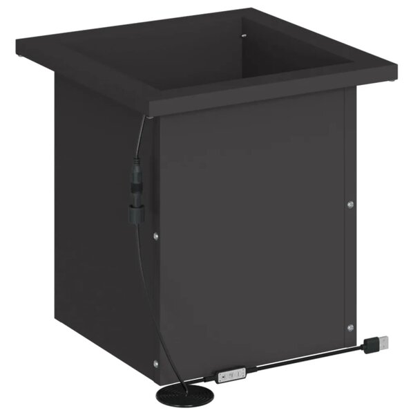 Vrtna posuda za sadnju s LED svjetlom Crna 30 x 30 x 30 cm - Crna 30 x 30 x 30 cm 1