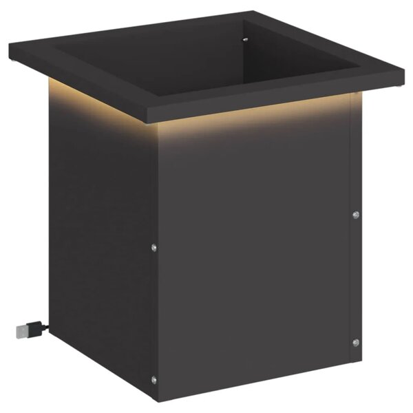 Vrtna posuda za sadnju s LED svjetlom Crna 30 x 30 x 30 cm - Crna 30 x 30 x 30 cm 1