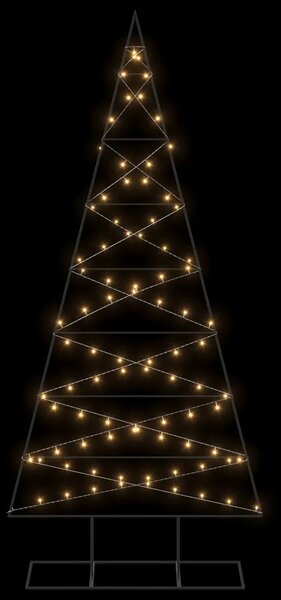 Metalna božićna jelka KUOPIO 210 cm Topla bijela - 210 cm Crna s LED svjetlima