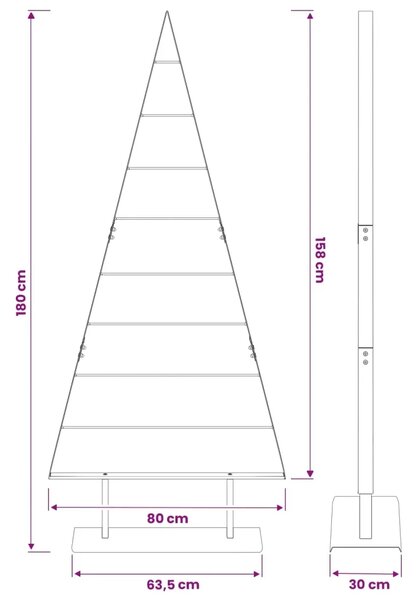 Metalna božićna jelka KUOPIO 180 cm Čelik Bijela - 180 cm Bijela