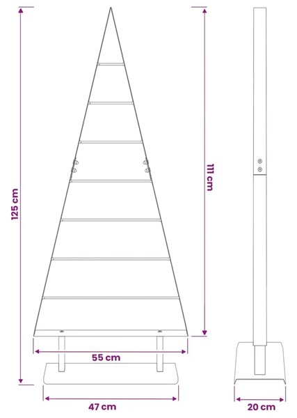 Metalna božićna jelka KUOPIO 125 cm Čelik Bijela - 125 cm Bijela