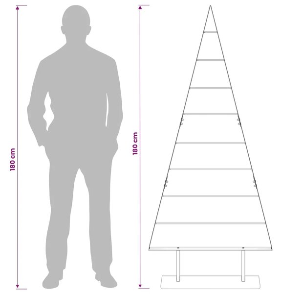 Metalna božićna jelka KUOPIO 180 cm Čelik Bijela - 180 cm Bijela