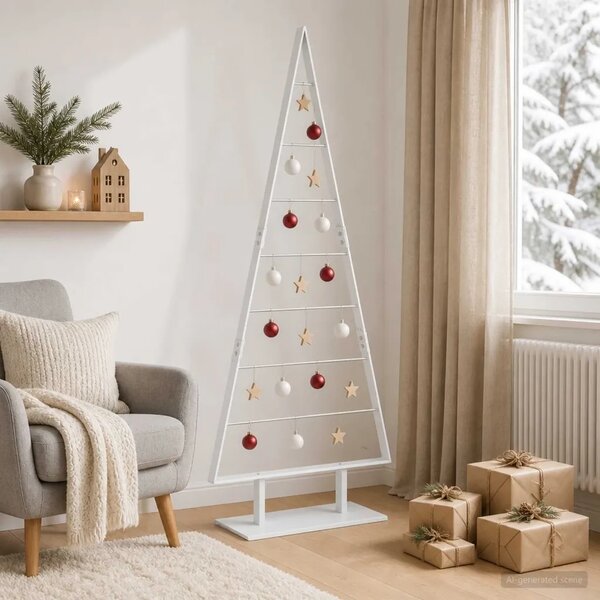 Metalna božićna jelka KUOPIO 150 cm Čelik Bijela - 150 cm Bijela