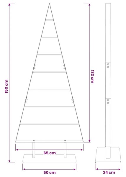 Metalna božićna jelka KUOPIO 150 cm Čelik Bijela - 150 cm Bijela