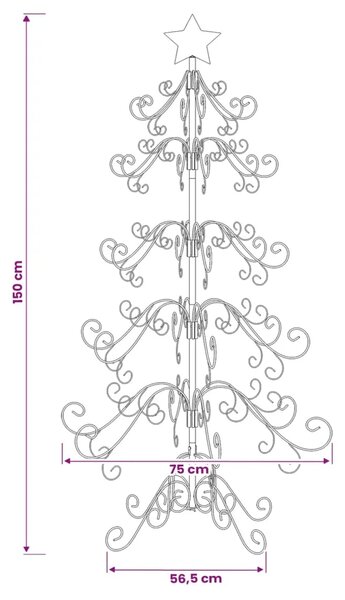 Metalna božićna jelka KUOPIO 150 cm Čelik Bijela - 150 cm Bijela
