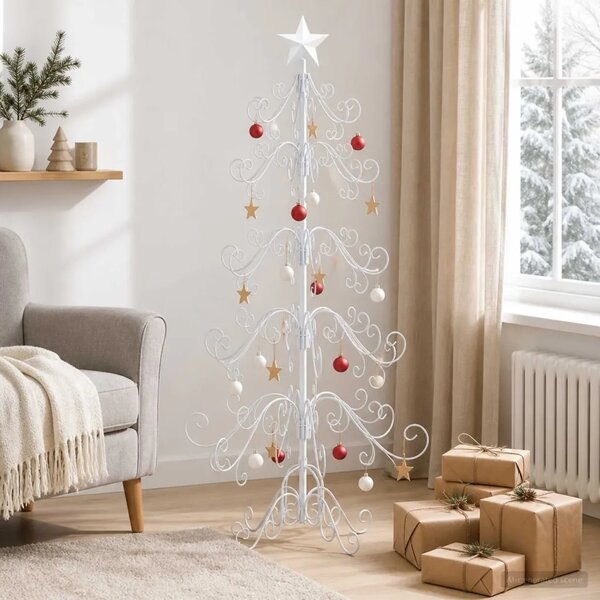 Metalna božićna jelka KUOPIO 150 cm Čelik Bijela - 150 cm Bijela