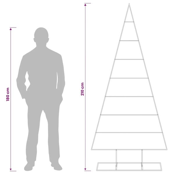 Metalna božićna jelka KUOPIO 210 cm Čelik s praškastim premazom - 210 cm Bijela bez LED svjetala