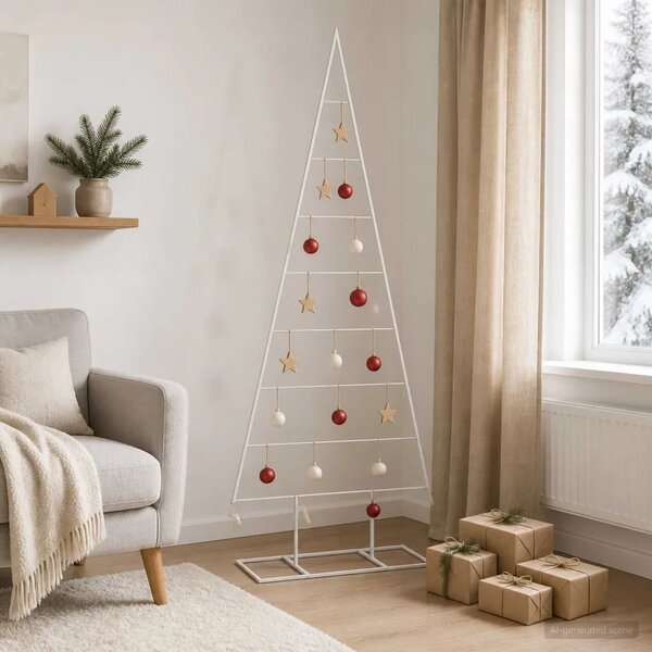Metalna božićna jelka KUOPIO 150 cm Čelik s praškastim premazom - 150 cm Bijela bez LED svjetala