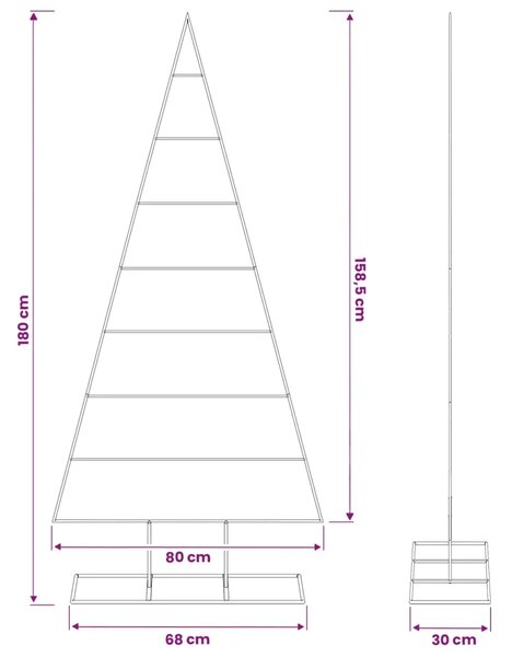 Metalna božićna jelka KUOPIO 180 cm Čelik s praškastim premazom - 180 cm Bijela bez LED svjetala