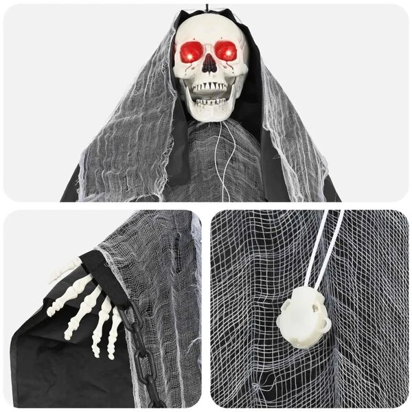 Halloween viseća Grim Reaper figura SPOOKA Crna 112 x 164 cm - bez pokreta