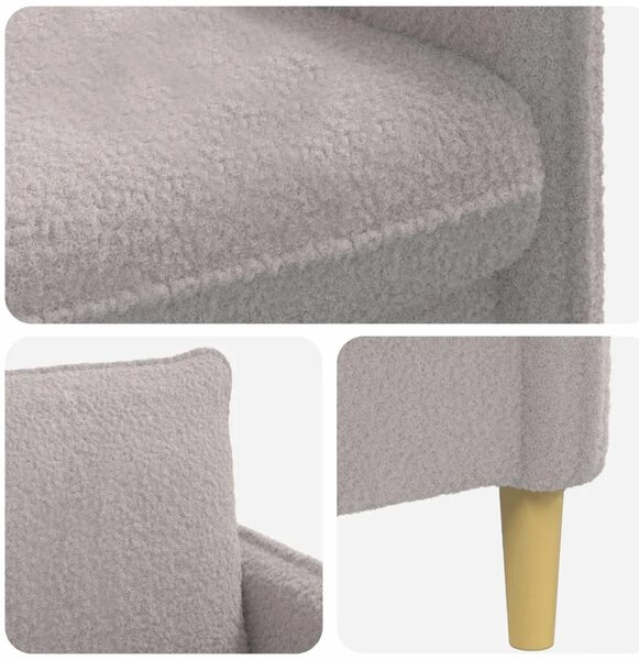 XXL fotelja Svjetlosiva Bouclé - Svjetlosiva 110 cm
