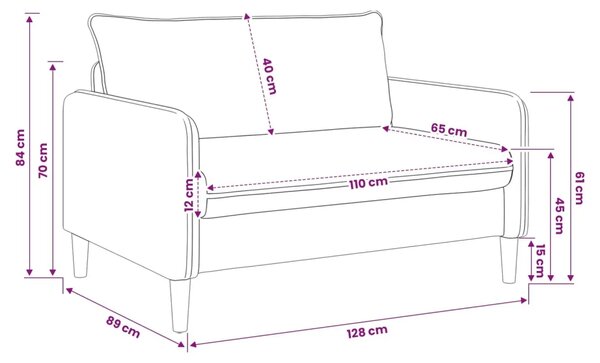 XXL fotelja Crna Baršun - Crna 110 cm