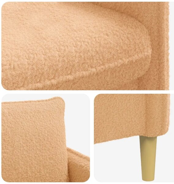 XL fotelja Bež Bouclé - Bež 70 cm
