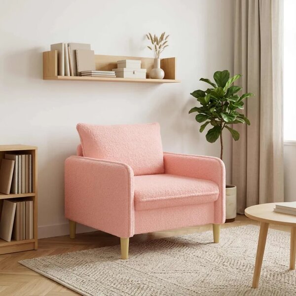 XL fotelja Ružičasta Bouclé - Ružičasta 70 cm
