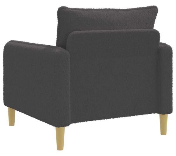 XL fotelja Tamnosiva Bouclé - Tamnosiva 70 cm