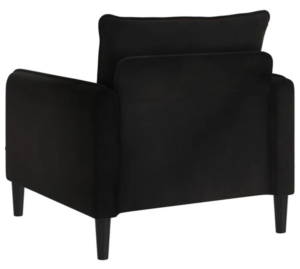 XL fotelja Crna Baršun - Crna 70 cm