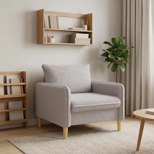 XL fotelja Svjetlosiva Bouclé - Svjetlosiva 70 cm