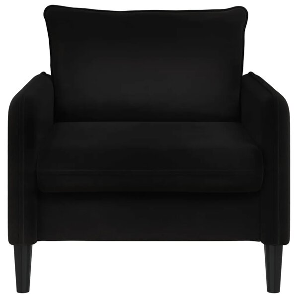 XL fotelja Crna Baršun - Crna 70 cm