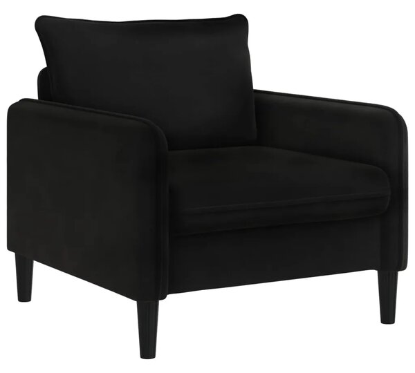 XL fotelja Crna Baršun - Crna 70 cm