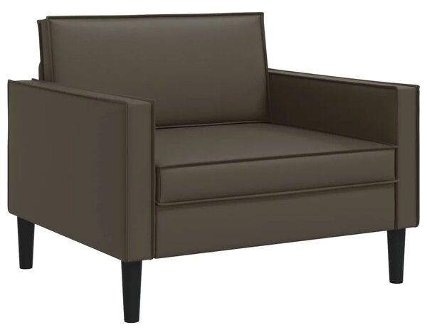 XL fotelja Smeđa Umjetna koža - Siva 85 cm