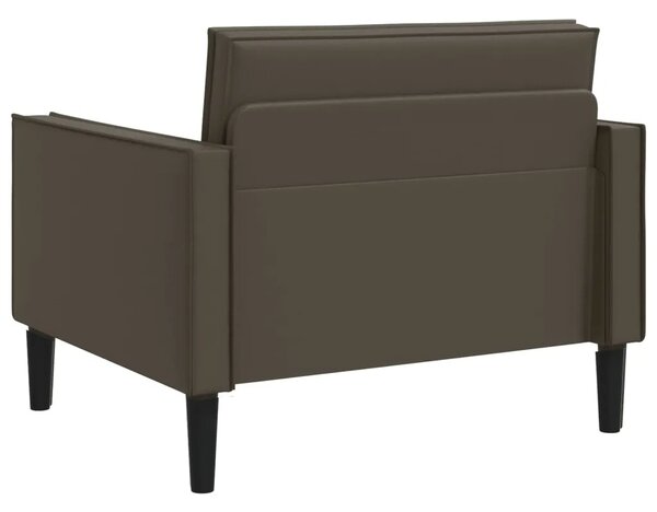XL fotelja Smeđa Umjetna koža - Siva 85 cm