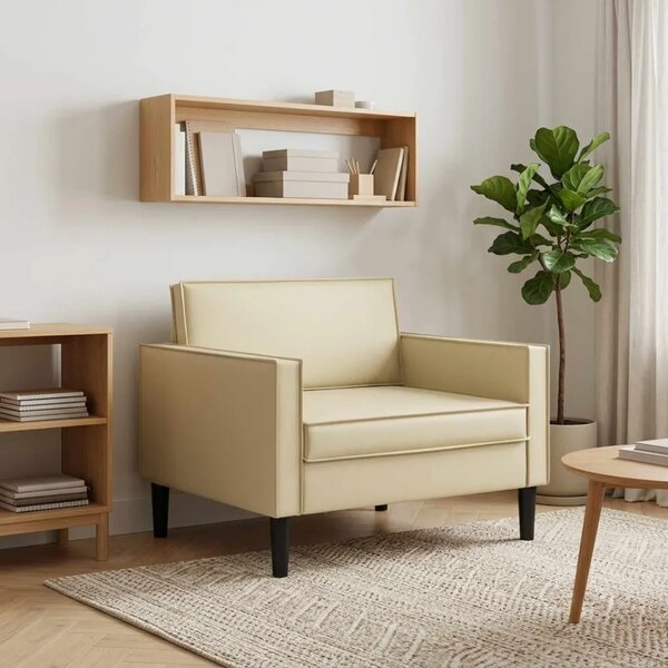XL naslonjač Krem Umjetna koža - Krem 85 cm