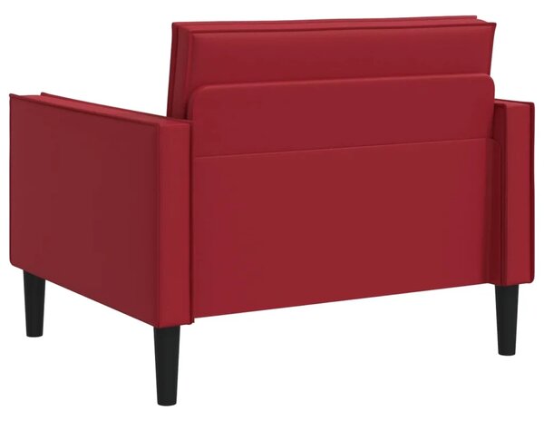 XL fotelja Tamno crvena Umjetna koža - boja crnog vina 85 cm