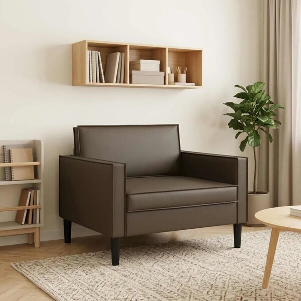 XL fotelja Smeđa Umjetna koža - Siva 85 cm
