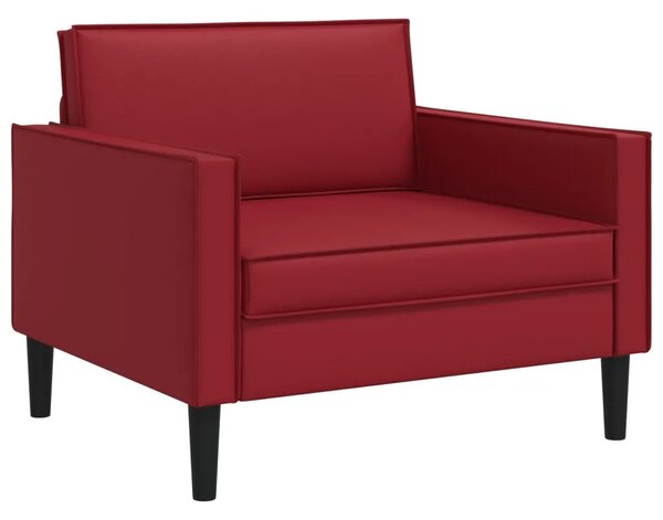 XL fotelja Tamno crvena Umjetna koža - boja crnog vina 85 cm