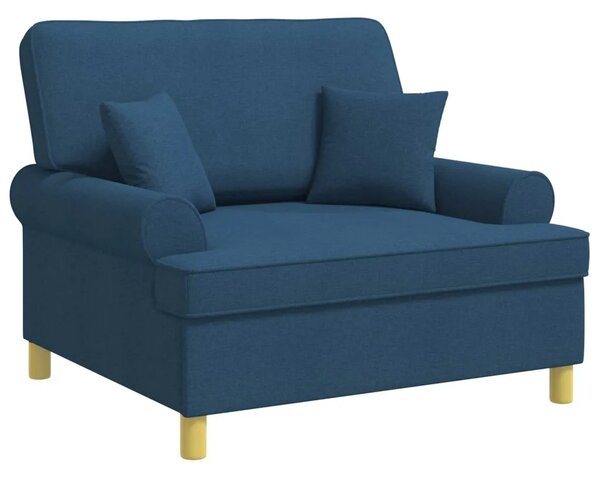 XXL fotelja s jastucima Plava Tkanina - Plava 85 cm
