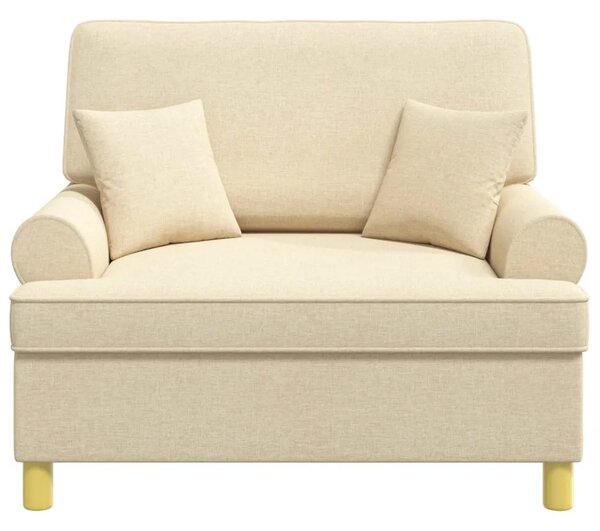 XXL fotelja s jastucima Krem Tkanina - Krem 85 cm