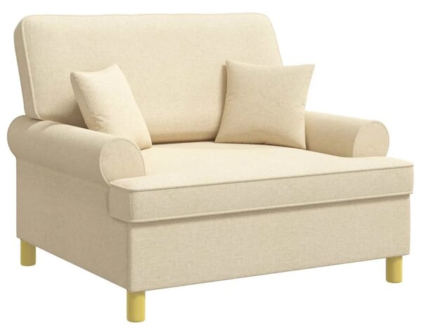 XXL fotelja s jastucima Krem Tkanina - Krem 85 cm