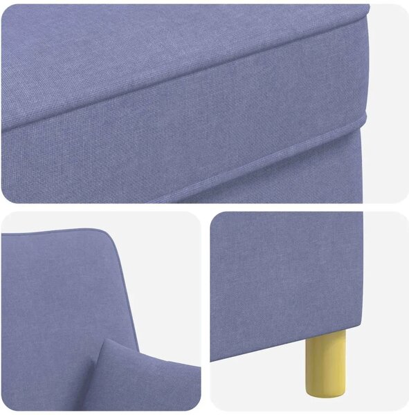 XL fotelja s jastucima Traper plava Tkanina - Trapere plave boje 60 cm